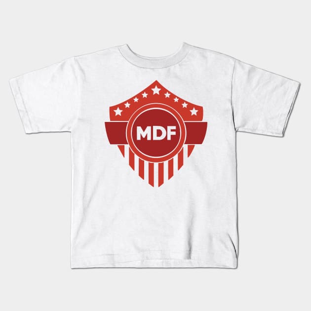 Minor Defense Force Red Out Logo Kids T-Shirt by freezethecomedian